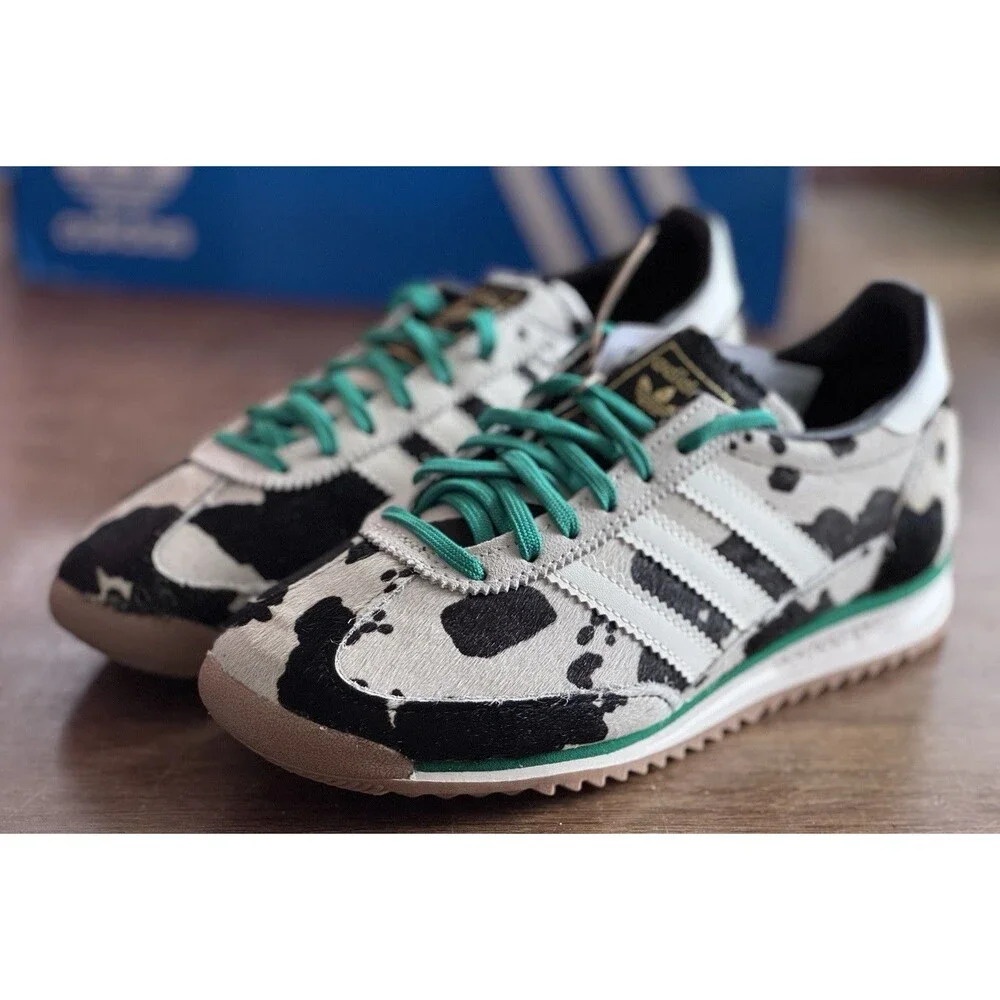 Women’s Size 5.5 adidas SL 72 OG Cow Print Green Black White JR1639 NIB
